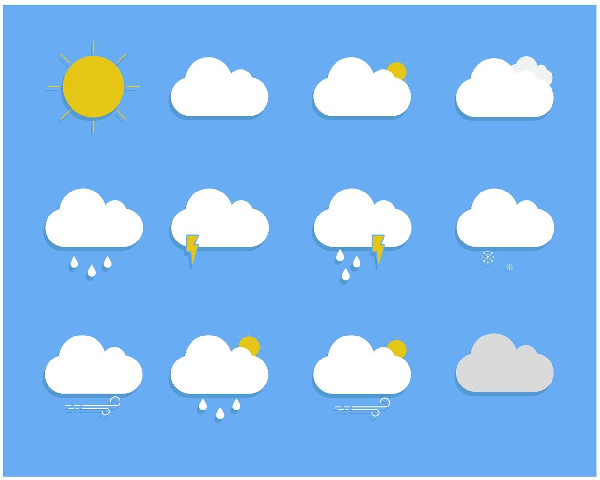 jeu d'icônes météo vecteur