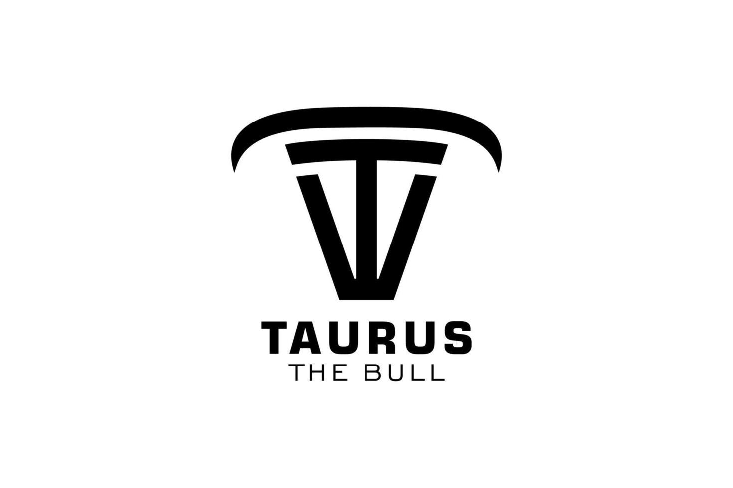 logo lettre t, logo taureau, logo tête de taureau, élément de modèle de conception de logo monogramme vecteur