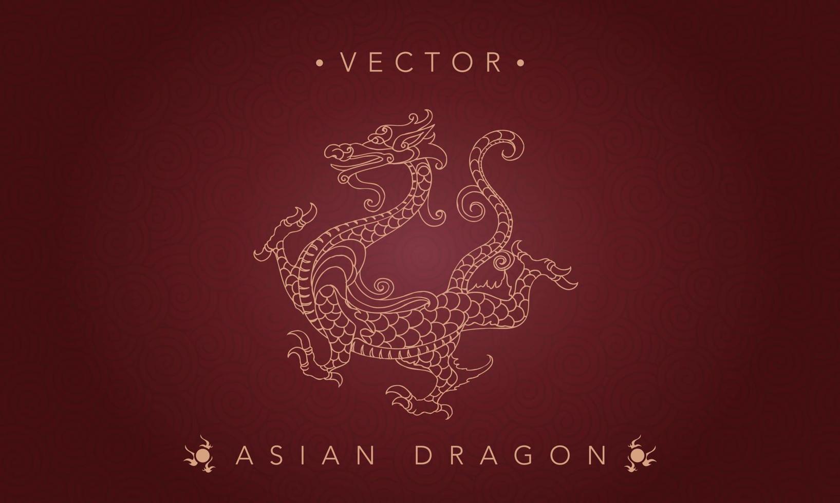 dragon asiatique modèle de totem de dragon chinois vecteur