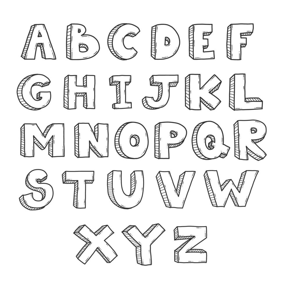collection de lettres de l'alphabet vecteur