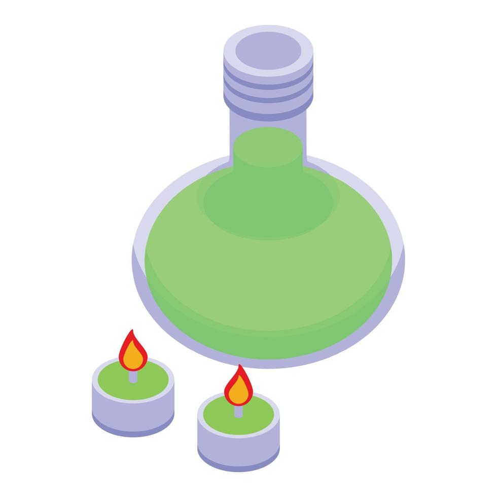 vecteur isométrique d'icône de bougie de spa. feu de mèche