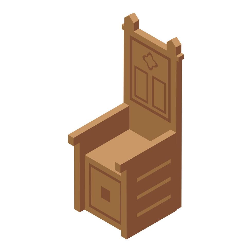 vecteur isométrique d'icône de chaise de roi. peuple médiéval