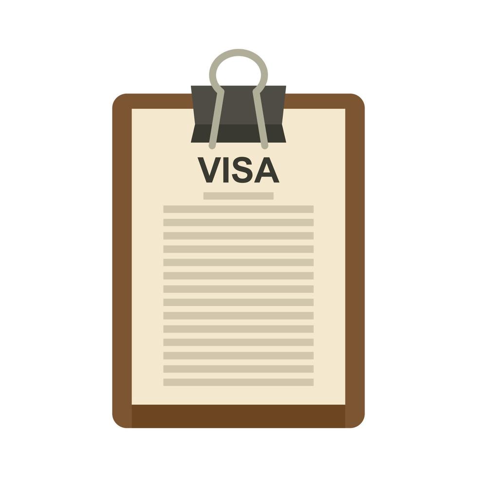 icône de contrôle des visas vecteur isolé plat