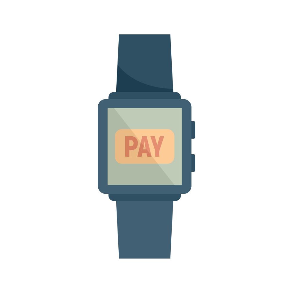 icône de portefeuille numérique smartwatch vecteur isolé plat