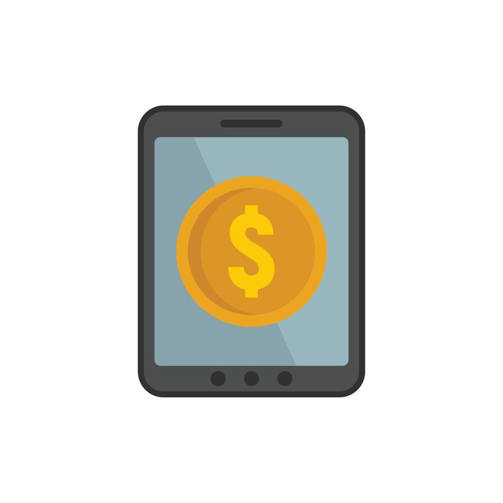 icône de prêt en ligne tablette vecteur isolé plat