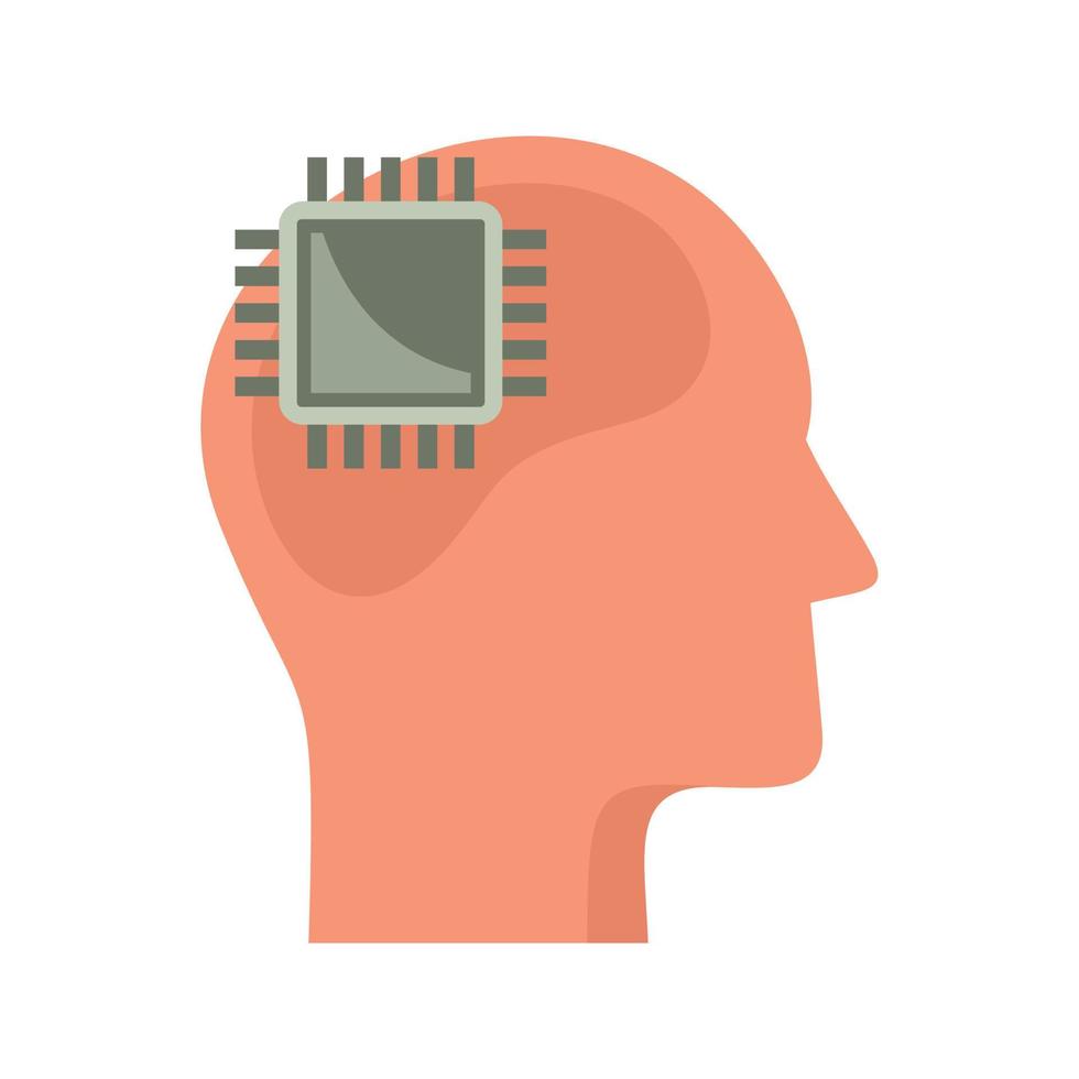 processeur neuromarketing icône plate vecteur isolé