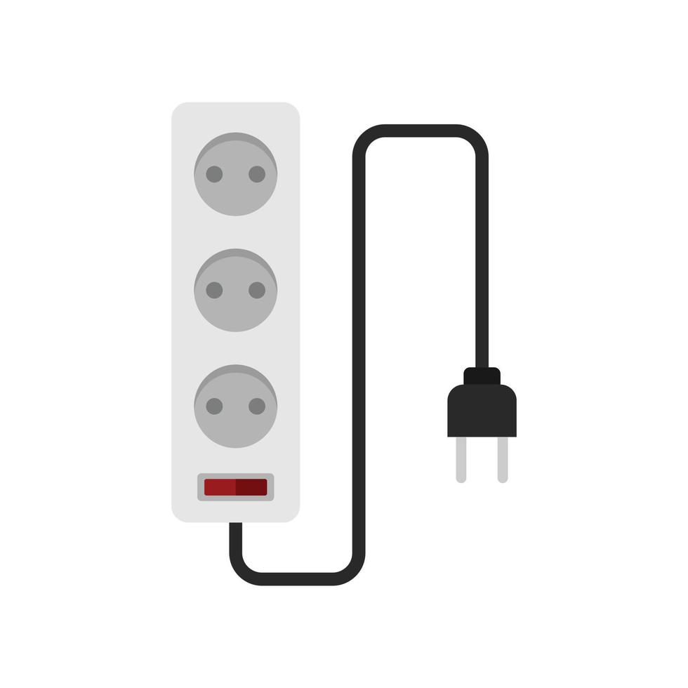 icône de rallonges électriques vecteur isolé plat