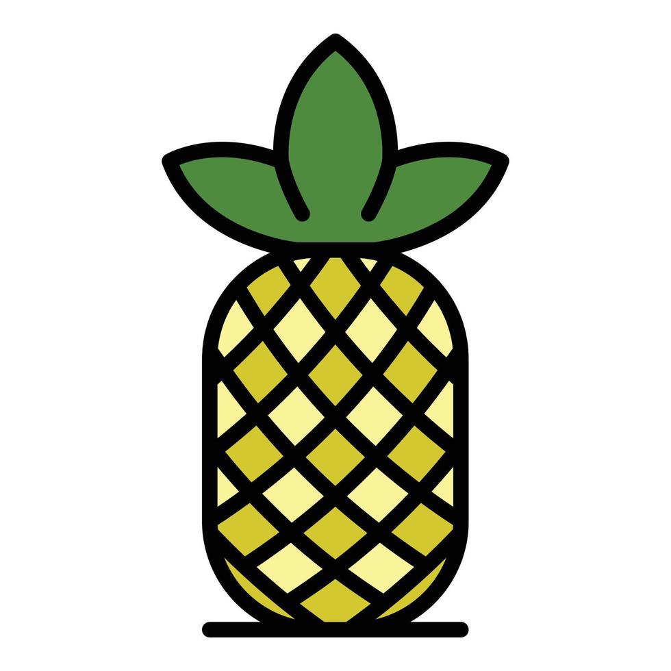 vecteur de contour de couleur icône ananas