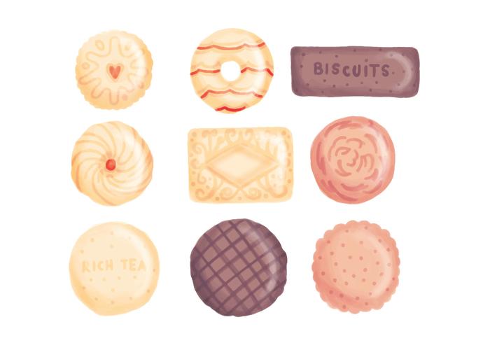 Biscuits dessinés à main vecteur