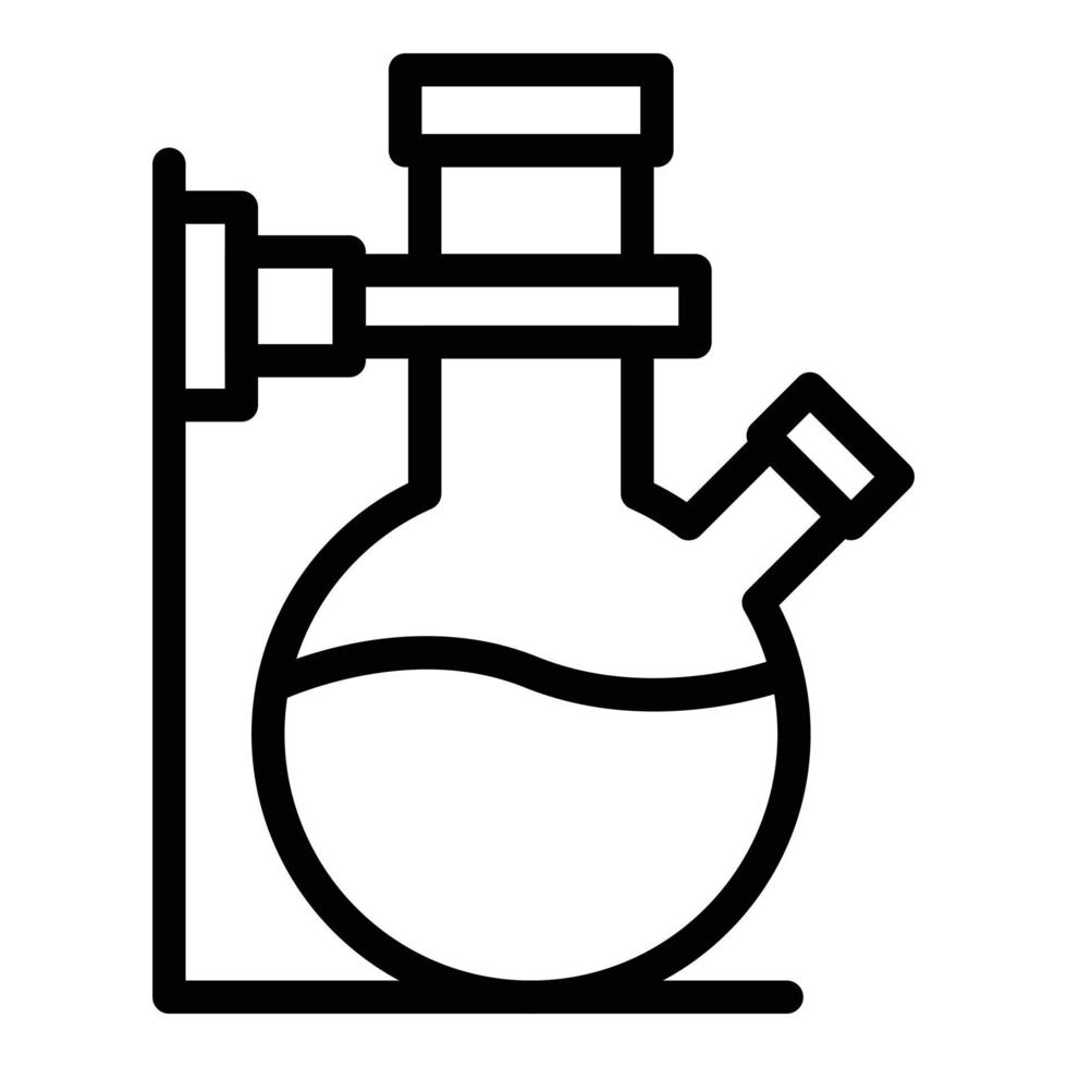 vecteur de contour d'icône de flacon de laboratoire chimique. recherche en laboratoire