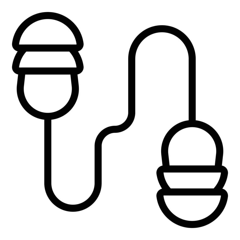 vecteur de contour d'icône de bouchons d'oreilles. bruit auditif