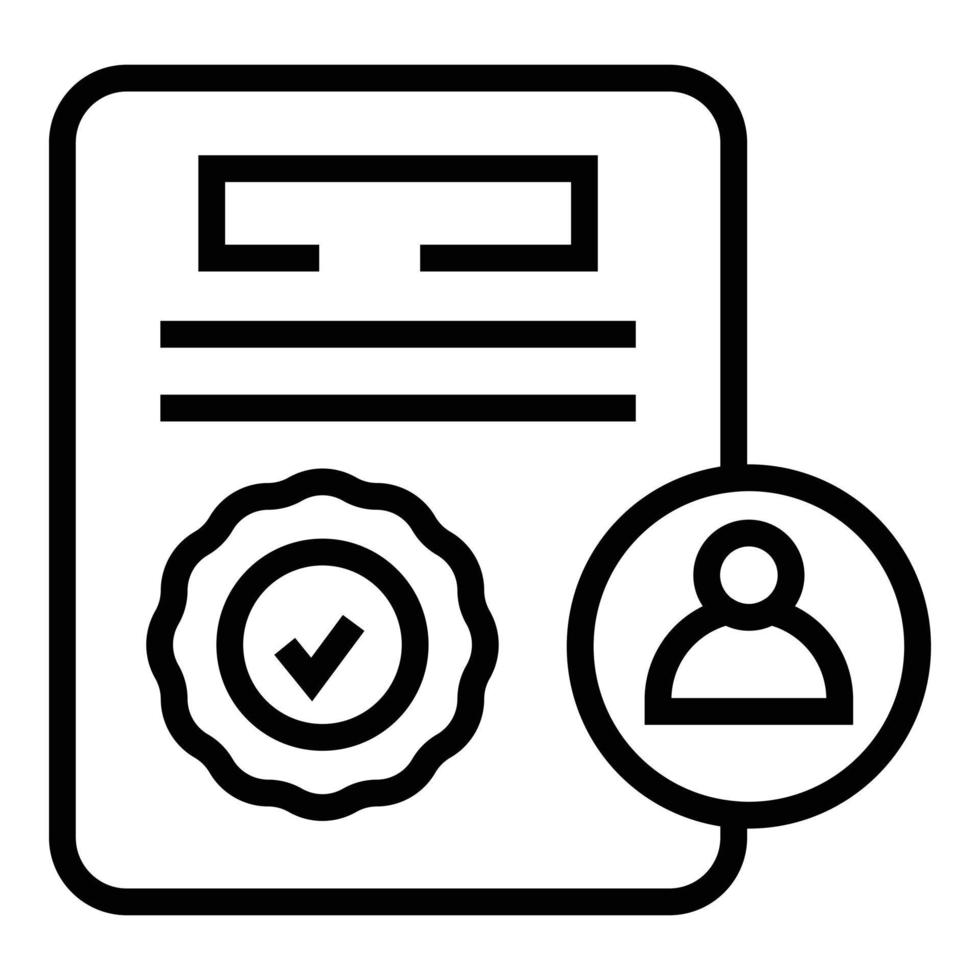 vecteur de contour d'icône de certificat médical. médecin santé