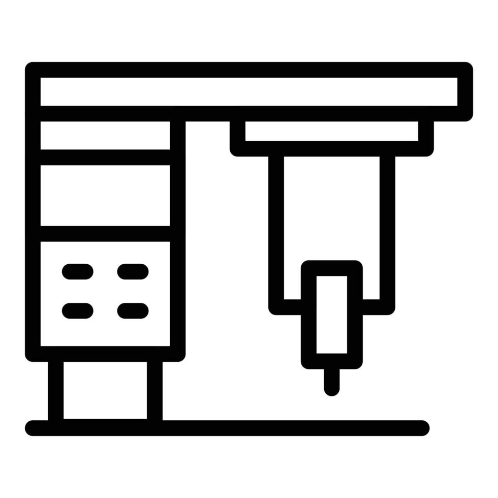 vecteur de contour d'icône de machine cnc dur. outil de travail