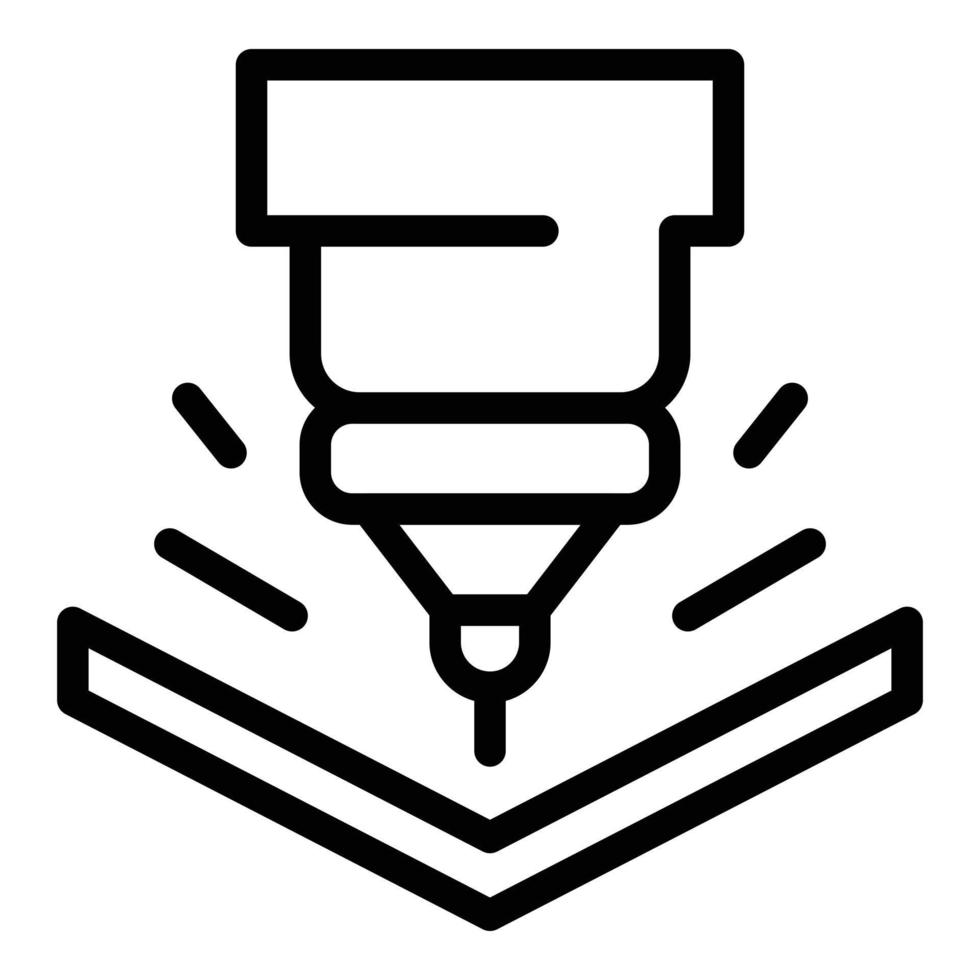 vecteur de contour d'icône de processus de machine cnc. équipement de tour