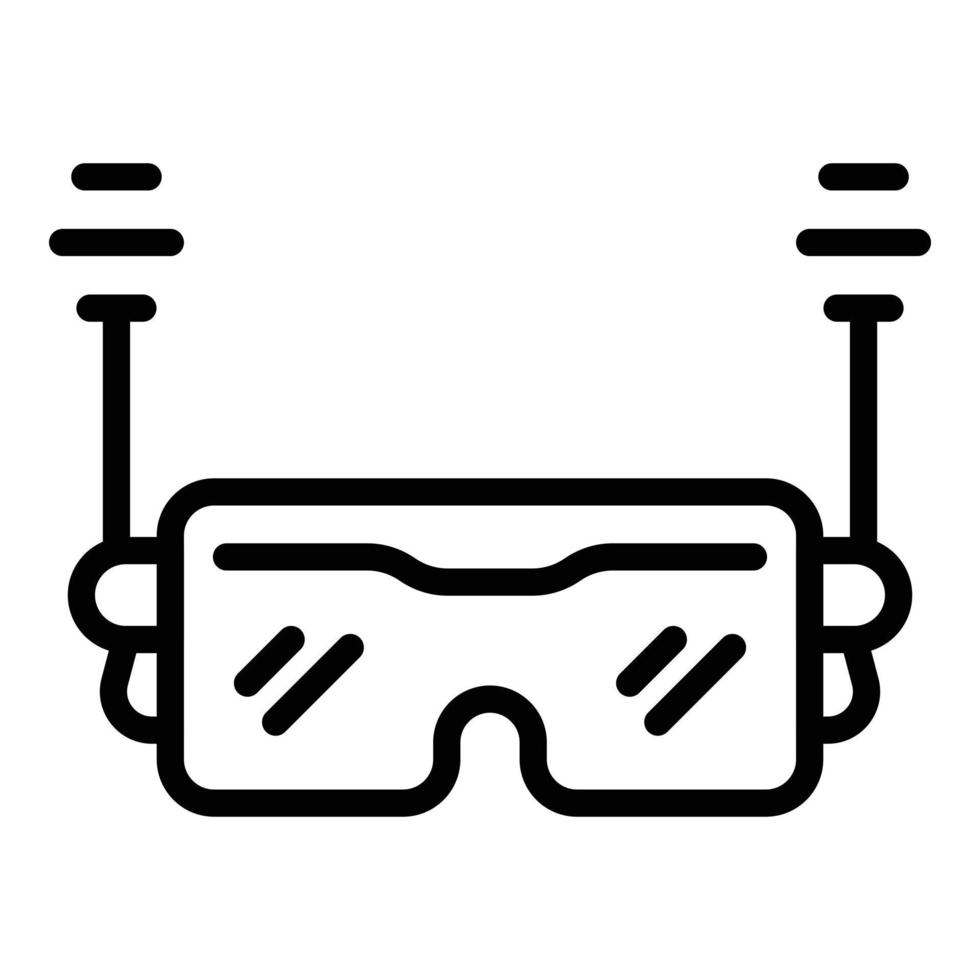 vecteur de contour d'icône de lunettes vr sans fil. réalité numérique