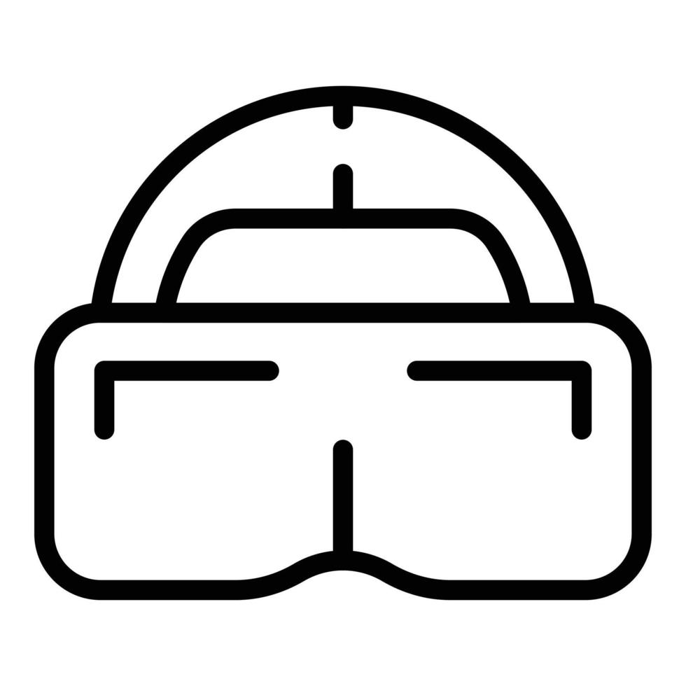 vecteur de contour d'icône de casque vr. plate-forme virtuelle