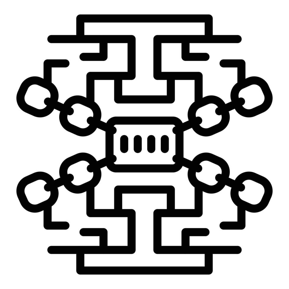 vecteur de contour d'icône de chaîne sécurisée. arrêter la fraude