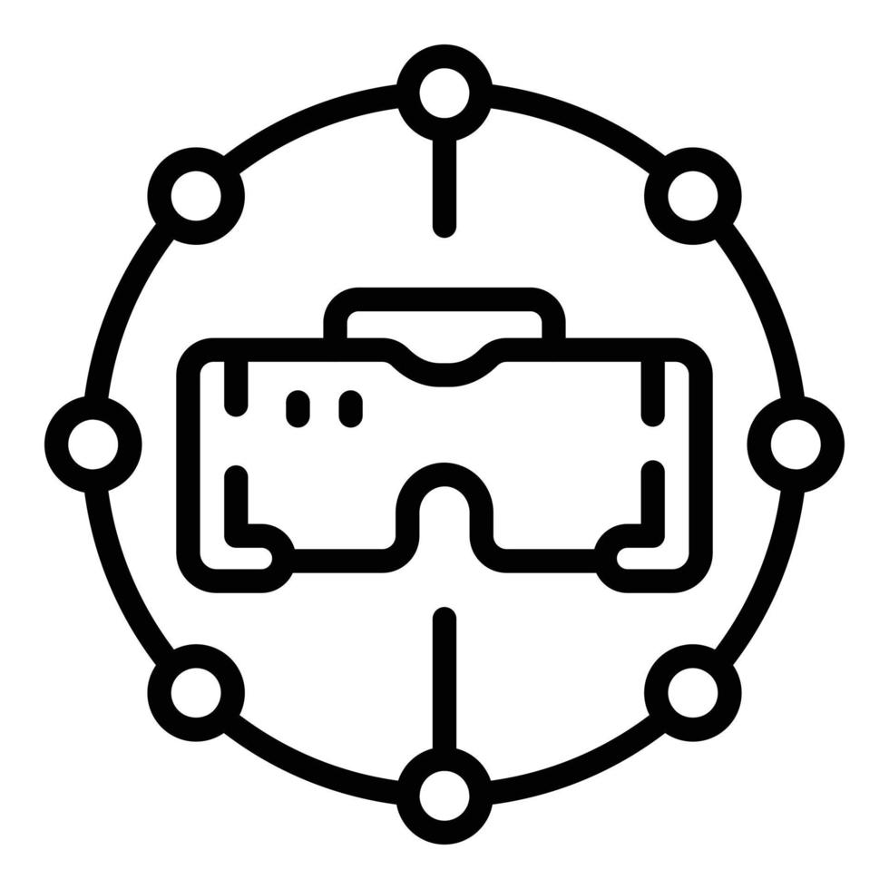 vecteur de contour d'icône de casque vr. plateforme numérique