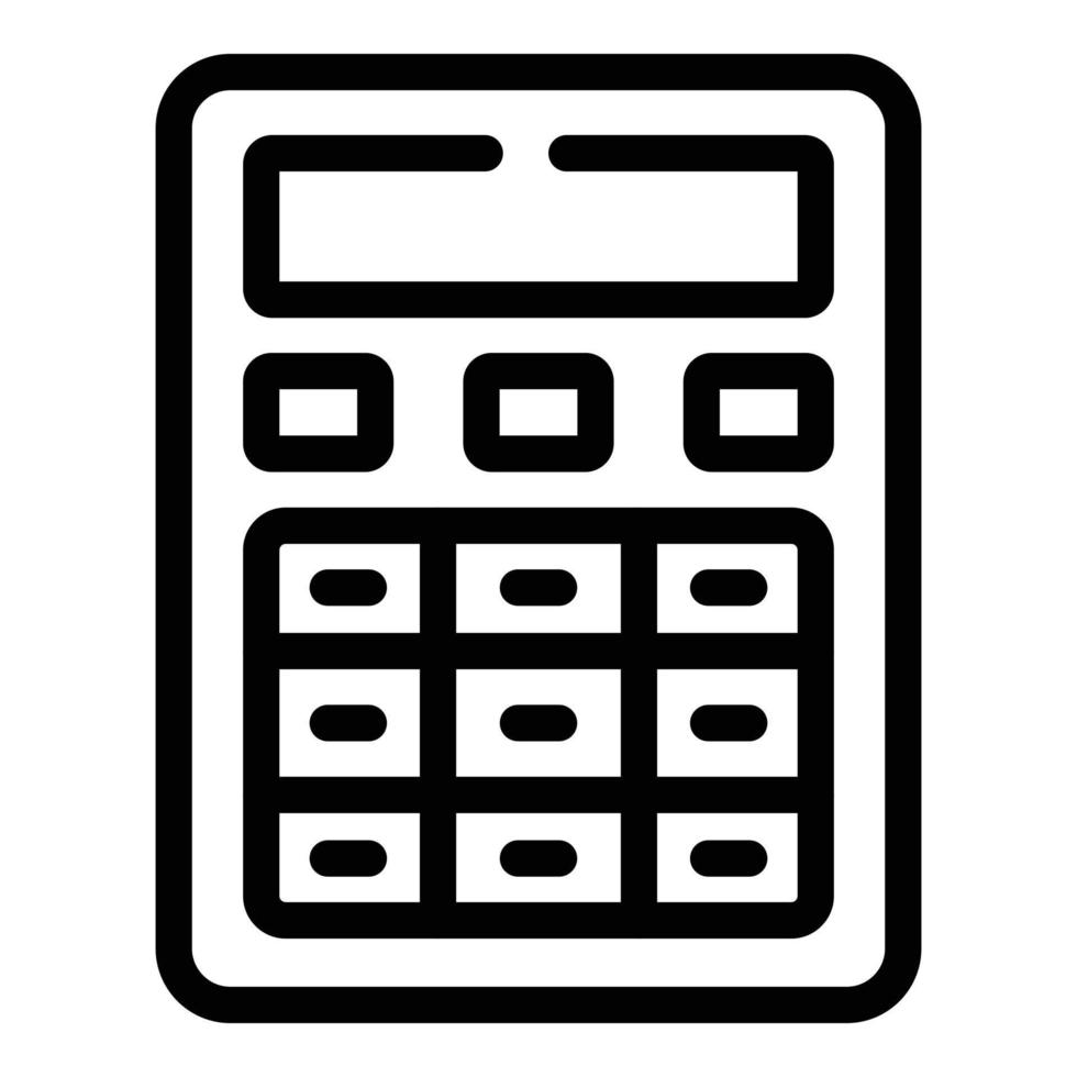 vecteur de contour d'icône de calculatrice de finances. stratégie financière