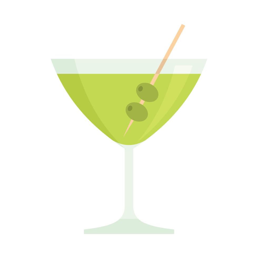 icône de cocktail d'olive vecteur isolé plat
