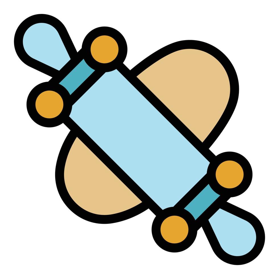 vecteur de contour de couleur d'icône de rouleau de cuisson