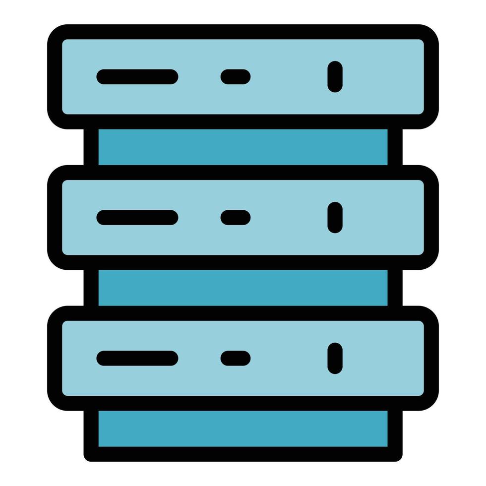 vecteur de contour de couleur d'icône d'interface de serveur