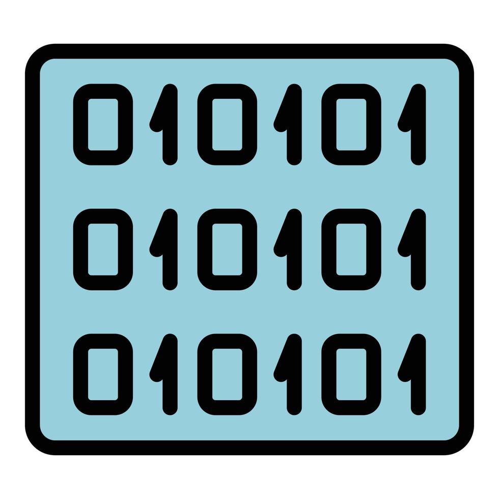 vecteur de contour de couleur d'icône d'interface de chat de code