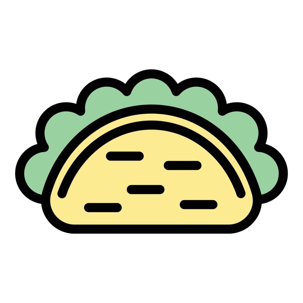 vecteur de contour de couleur icône taco burrito