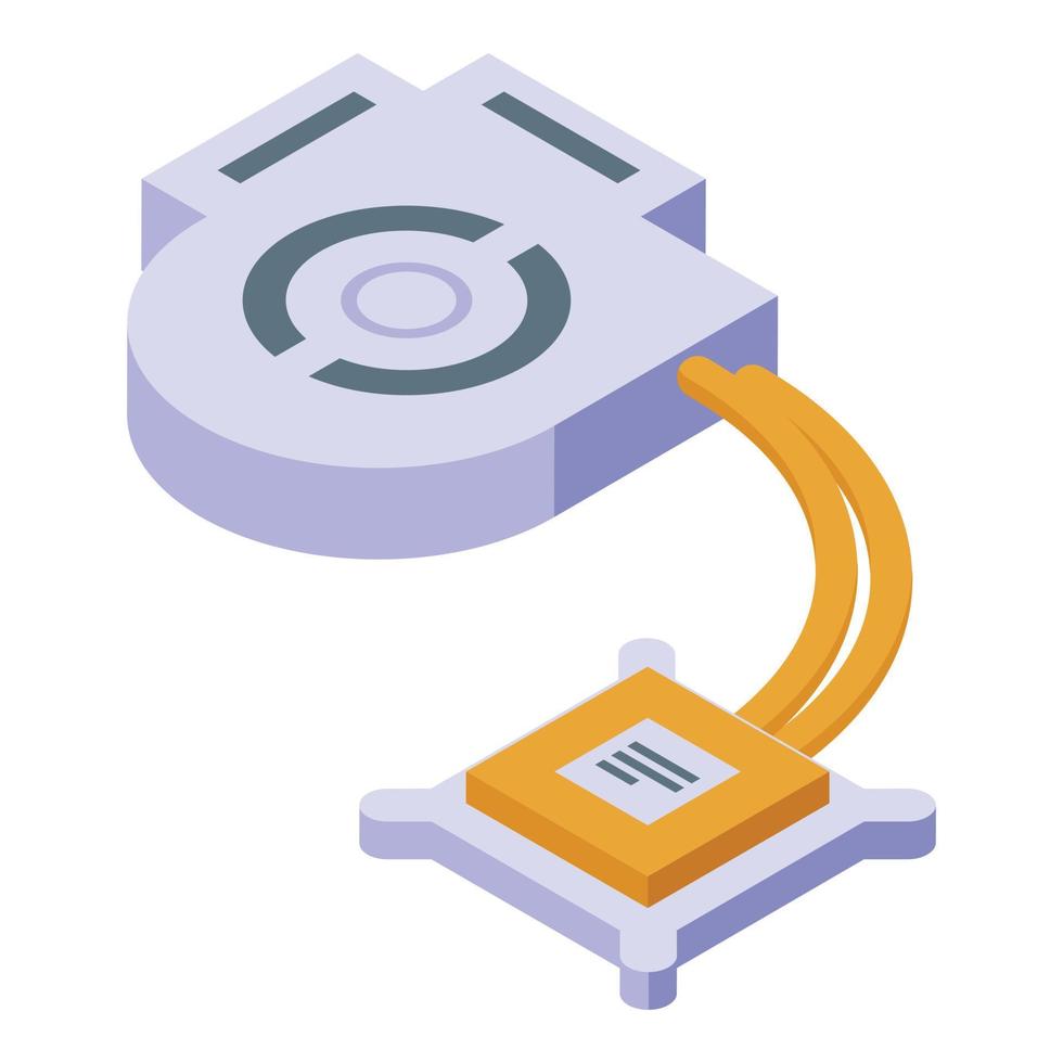 vecteur isométrique d'icône de processeur de réparation d'ordinateur portable. services mobiles