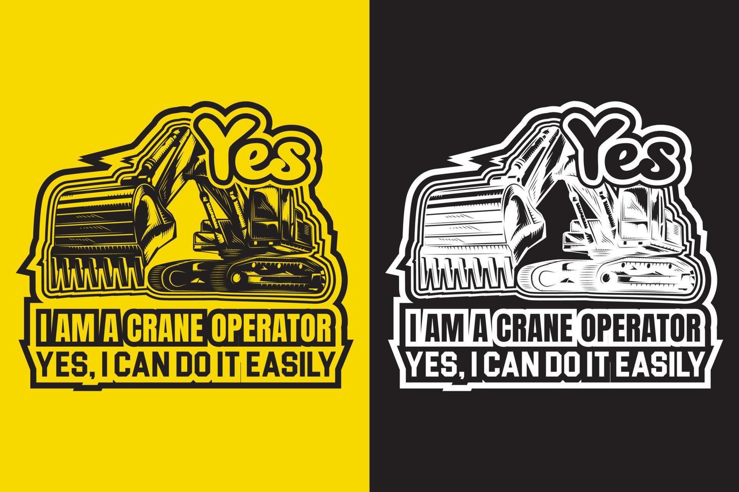 modèle de vecteur de conception de t shirt opérateur de grue