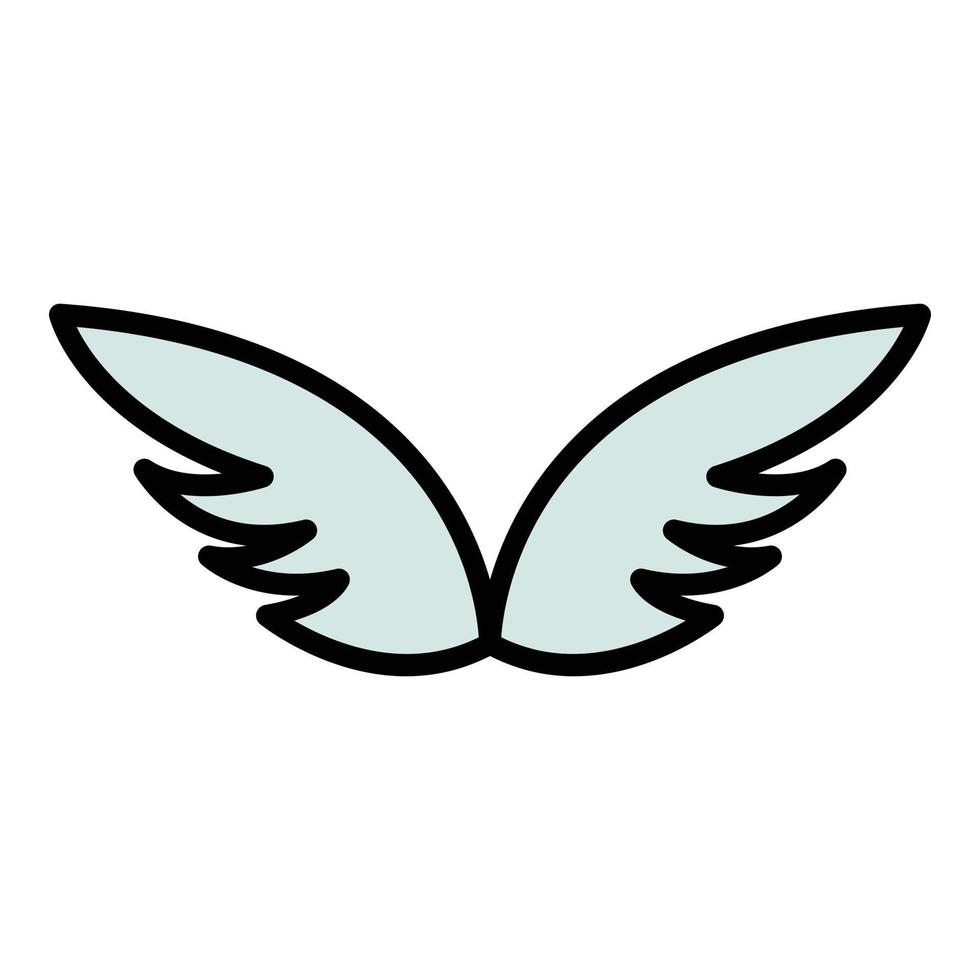 conception ailes icône couleur contour vecteur