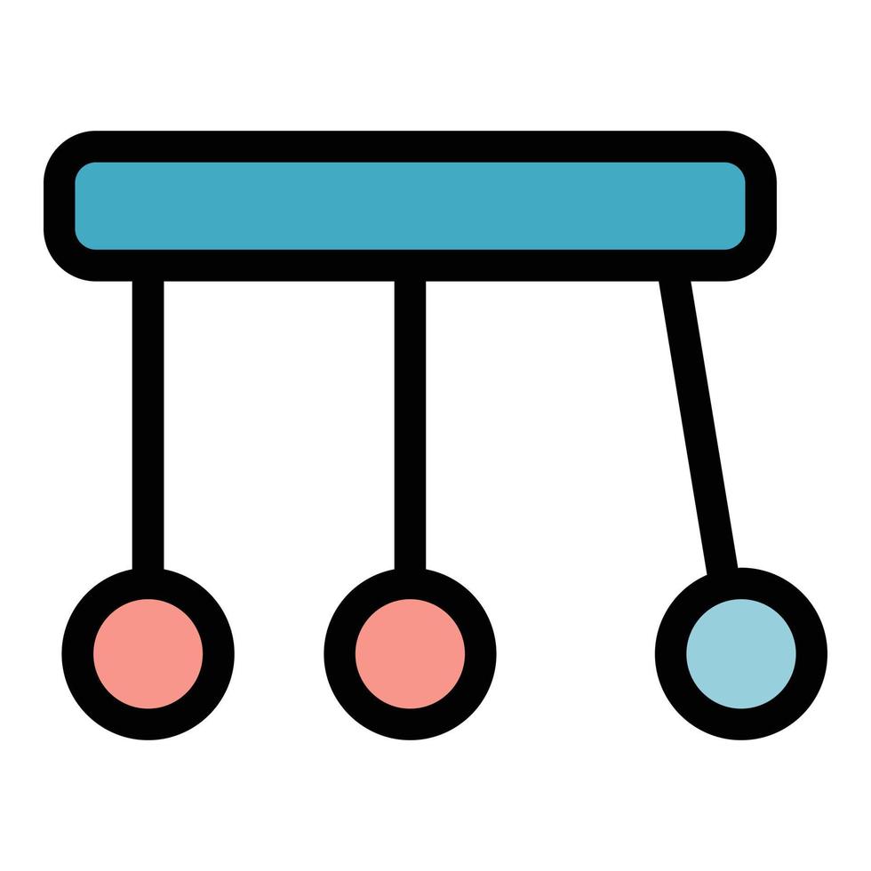 vecteur de contour de couleur de l'icône du pendule de newton