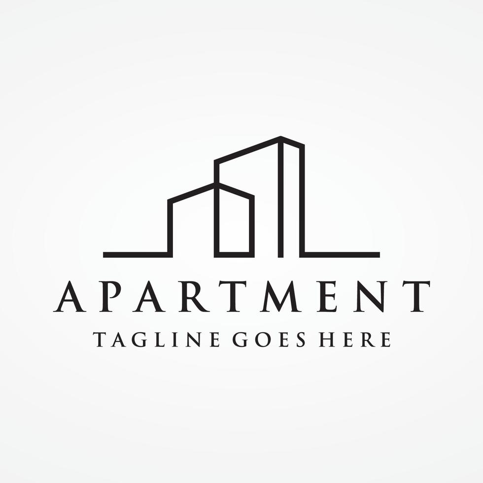 création de logo d'immeubles d'appartements de luxe modernes et élégants, de maisons, d'hôtels et de bâtiments isolés background.logo pour les affaires, l'architecture, la construction et la construction. vecteur