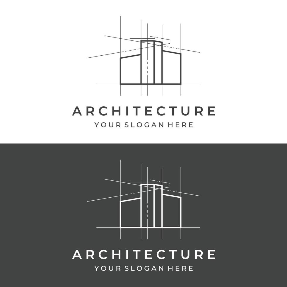 création de logo d'immeubles d'appartements de luxe modernes et élégants, de maisons, d'hôtels et de bâtiments isolés background.logo pour les affaires, l'architecture, la construction et la construction. vecteur