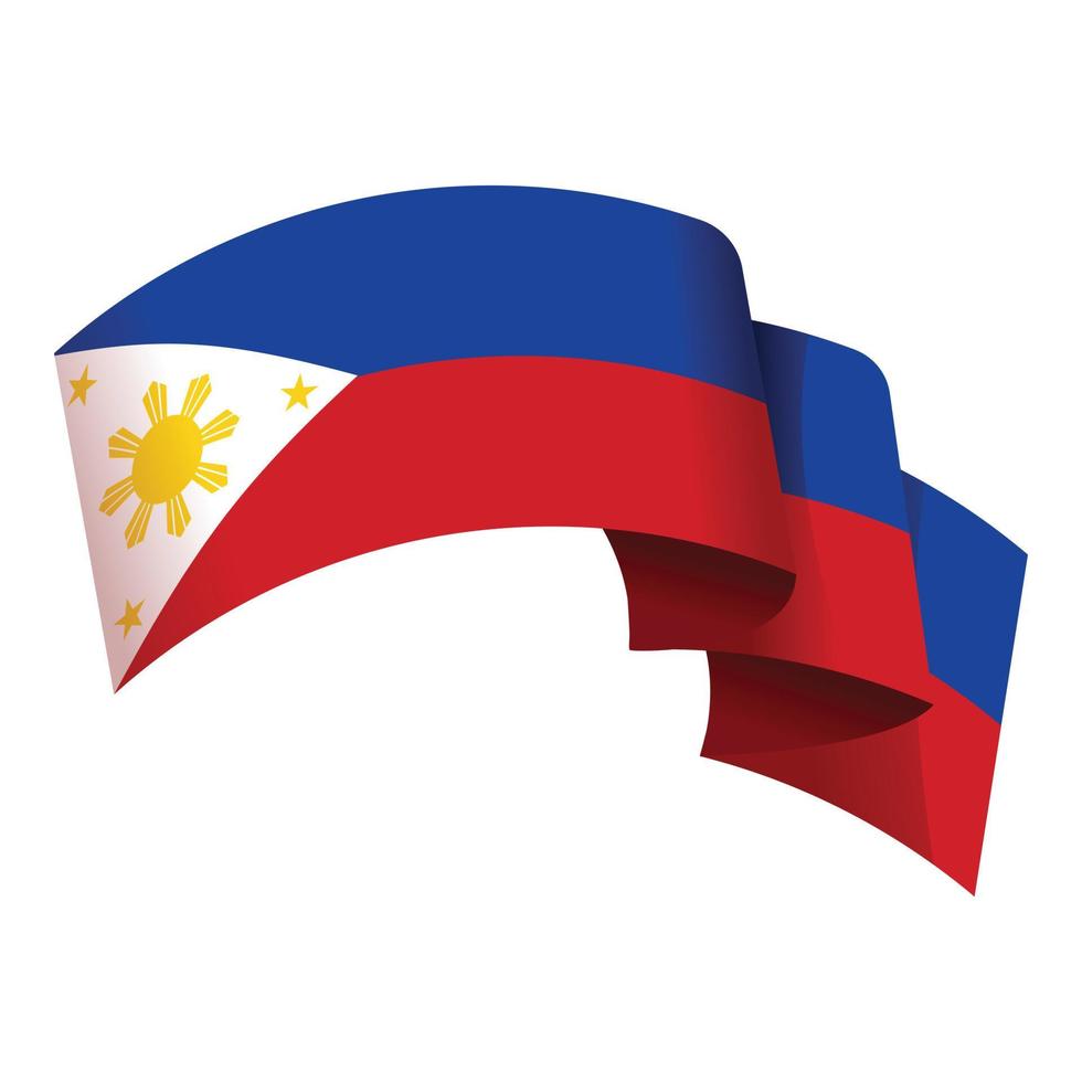 vecteur de dessin animé d'icône de drapeau de vent des philippines. voyage culturel