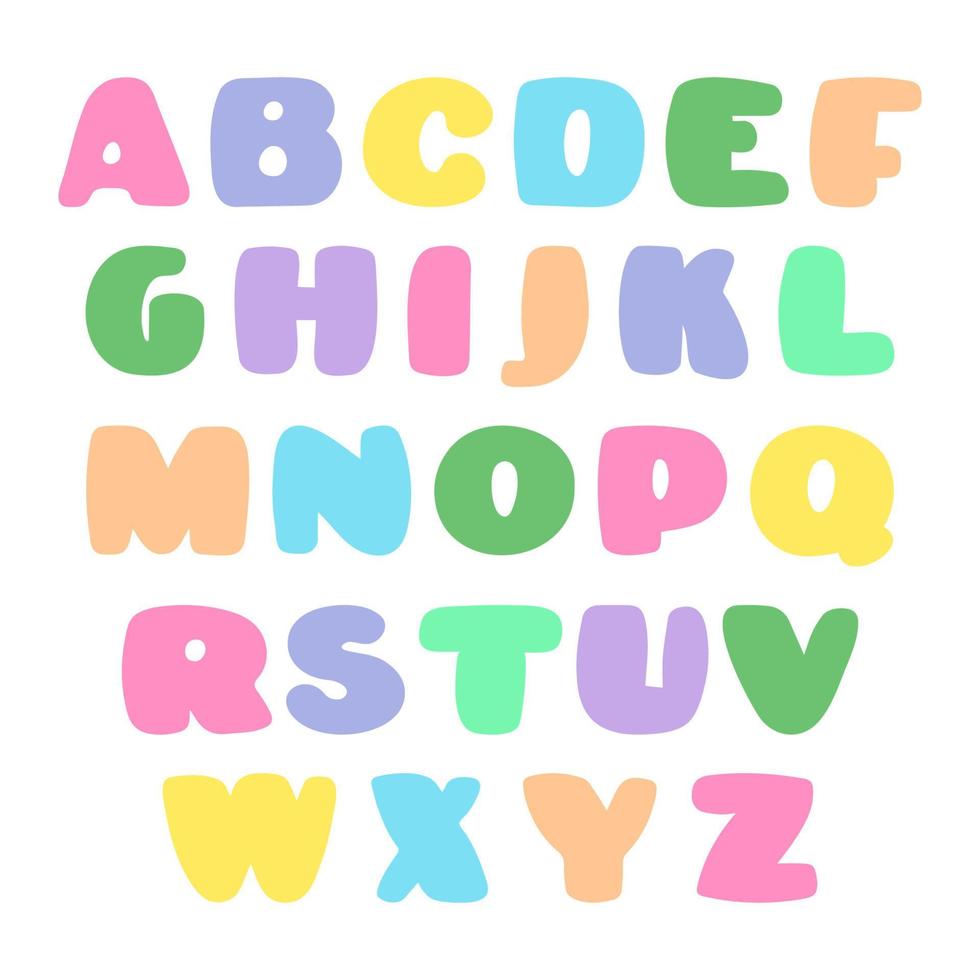 couleur dessin animé bulle alphabet isolé illustration vectorielle vecteur
