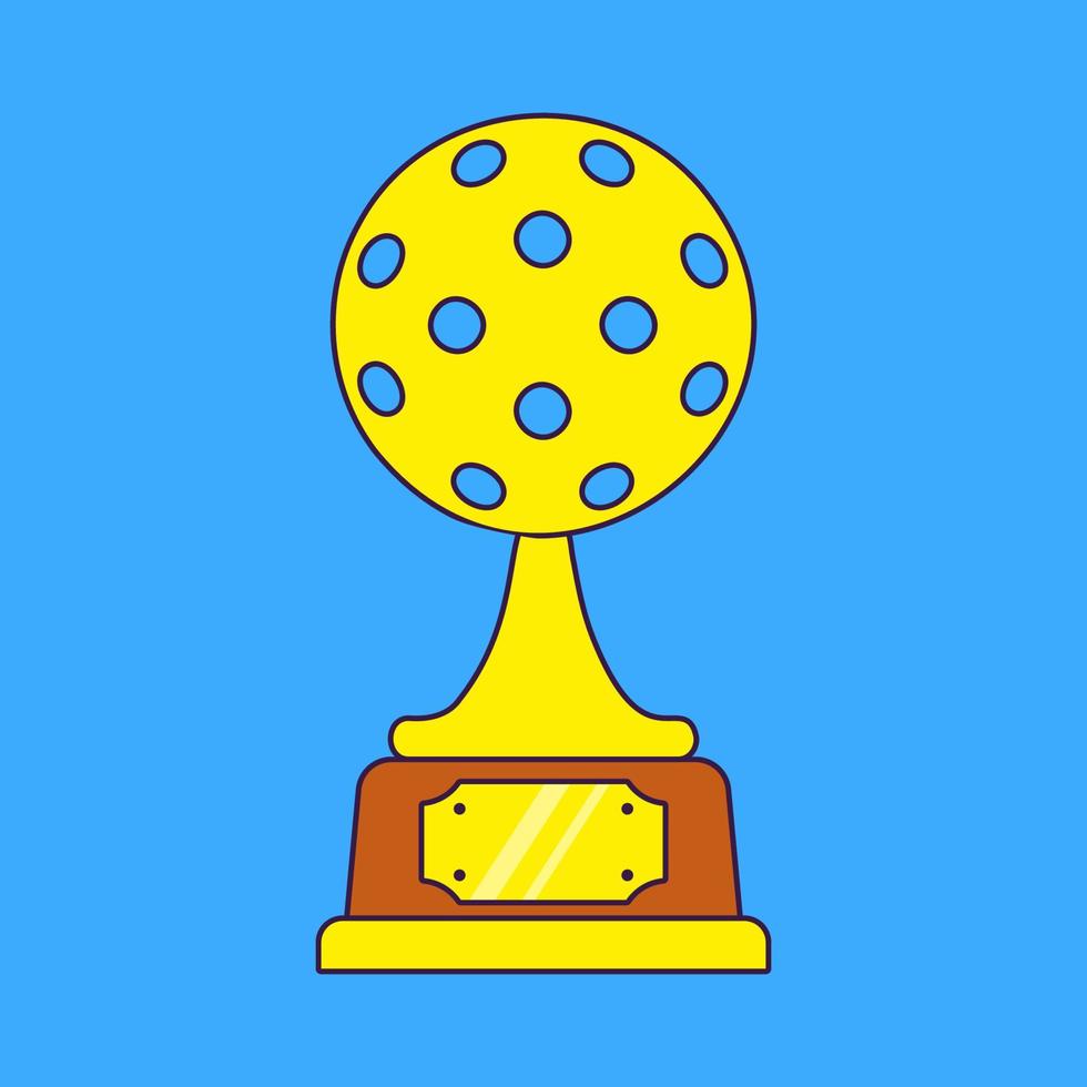 pickleball ball trophy cup award vector illustration sur fond bleu