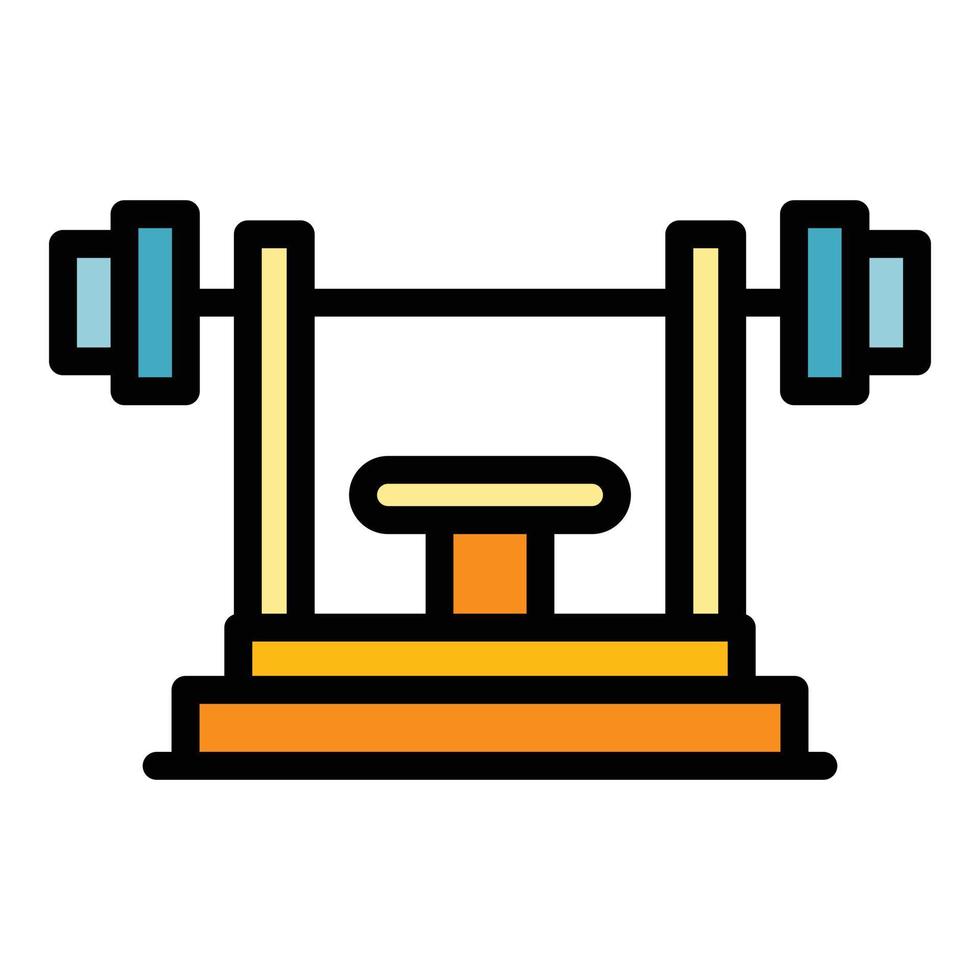 vecteur de contour de couleur de l'icône de gym de remise en forme de l'école