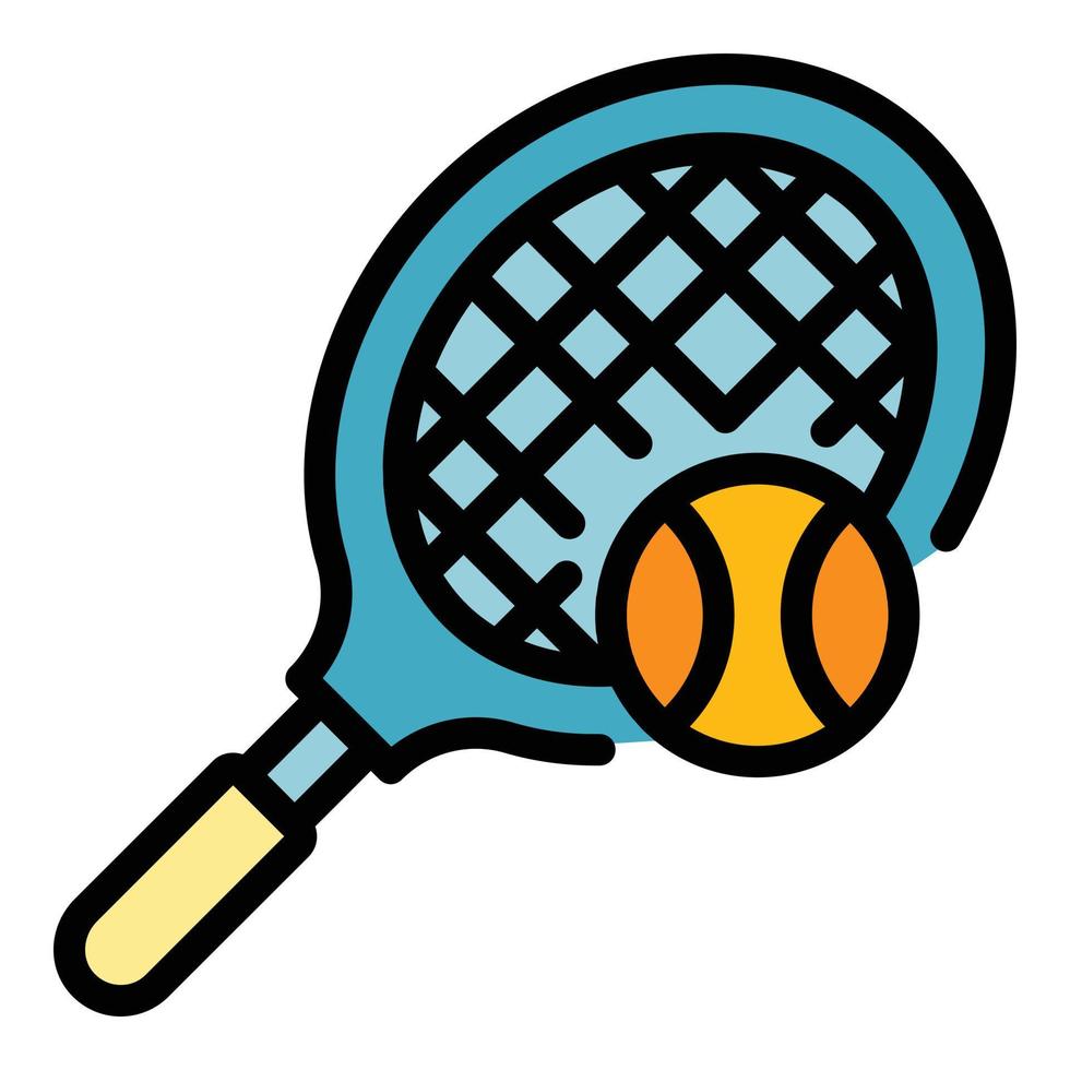 vecteur de contour de couleur icône raquette de squash