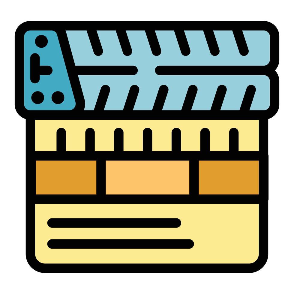vecteur de contour de couleur d'icône d'actualisation de film