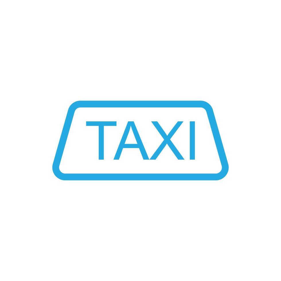 eps10 vecteur bleu icône de l'art abstrait taxi avec texte isolé sur fond blanc. symbole de transport dans un style moderne et plat simple pour la conception de votre site Web, votre logo et votre application mobile