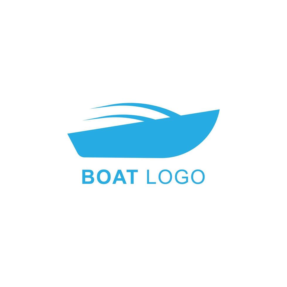 logo d'art vectoriel créatif abstrait d'entreprise de moteur ou de voilier bleu avec l'icône ou le symbole du bateau dans un style moderne simple et branché isolé sur fond blanc