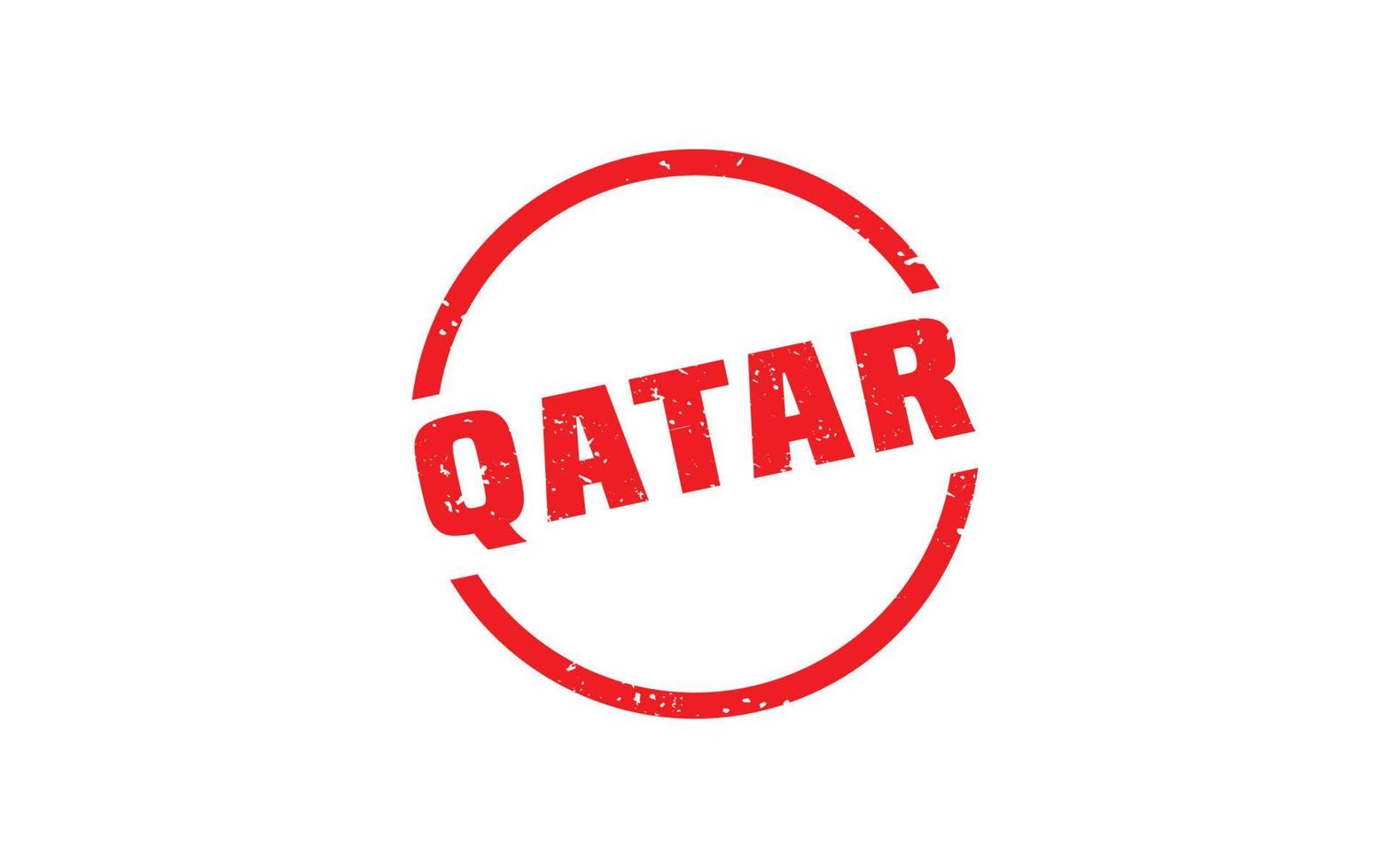 timbre qatar en caoutchouc avec style grunge sur fond blanc vecteur