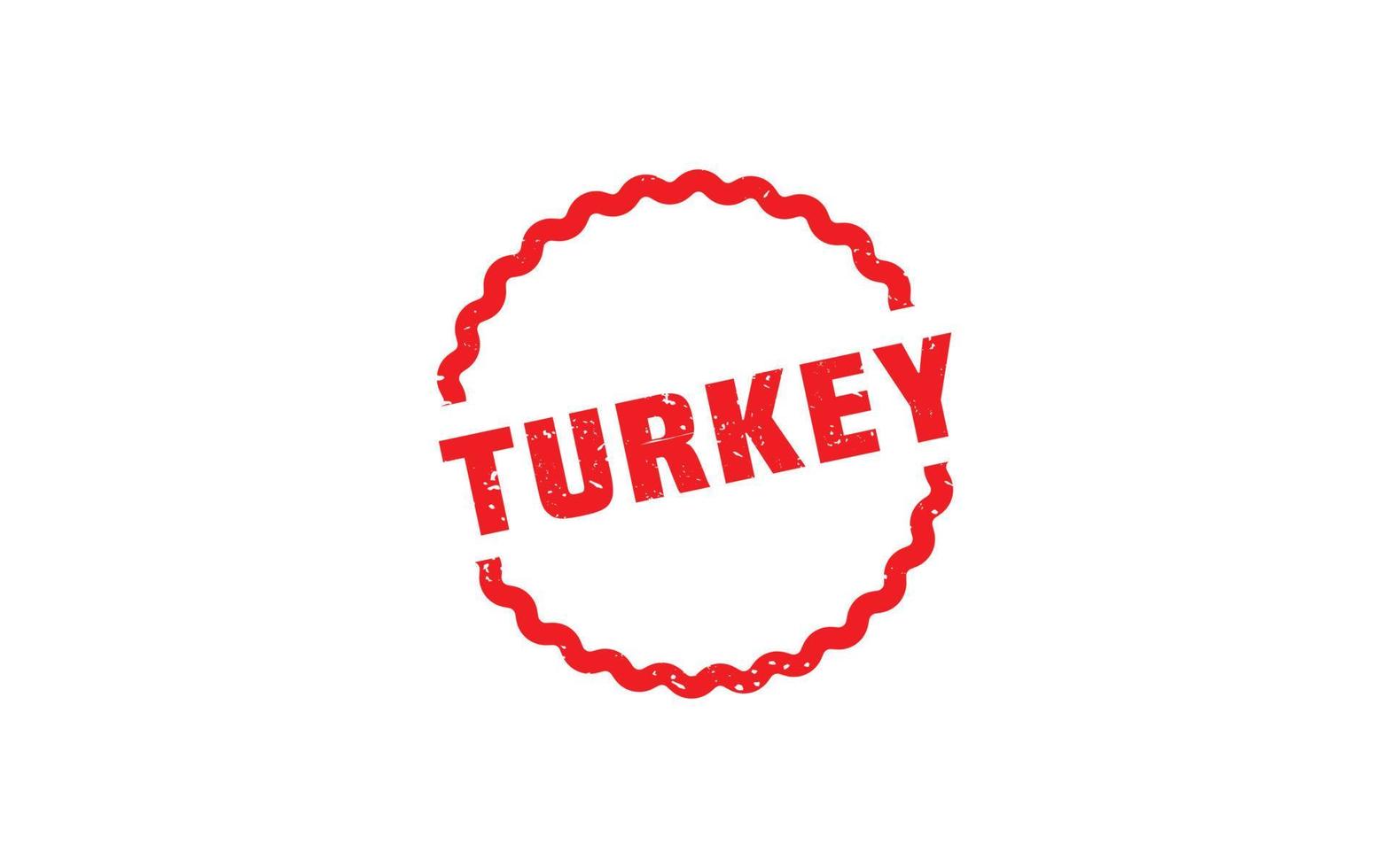 Timbre en caoutchouc de Turquie avec style grunge sur fond blanc vecteur