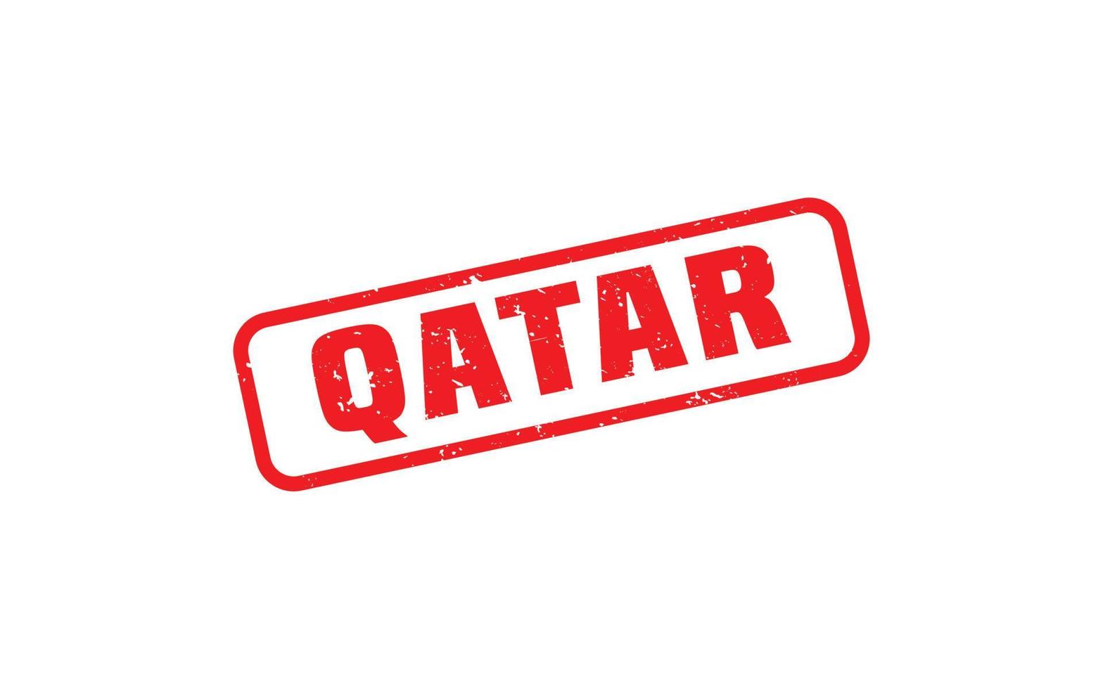 timbre qatar en caoutchouc avec style grunge sur fond blanc vecteur