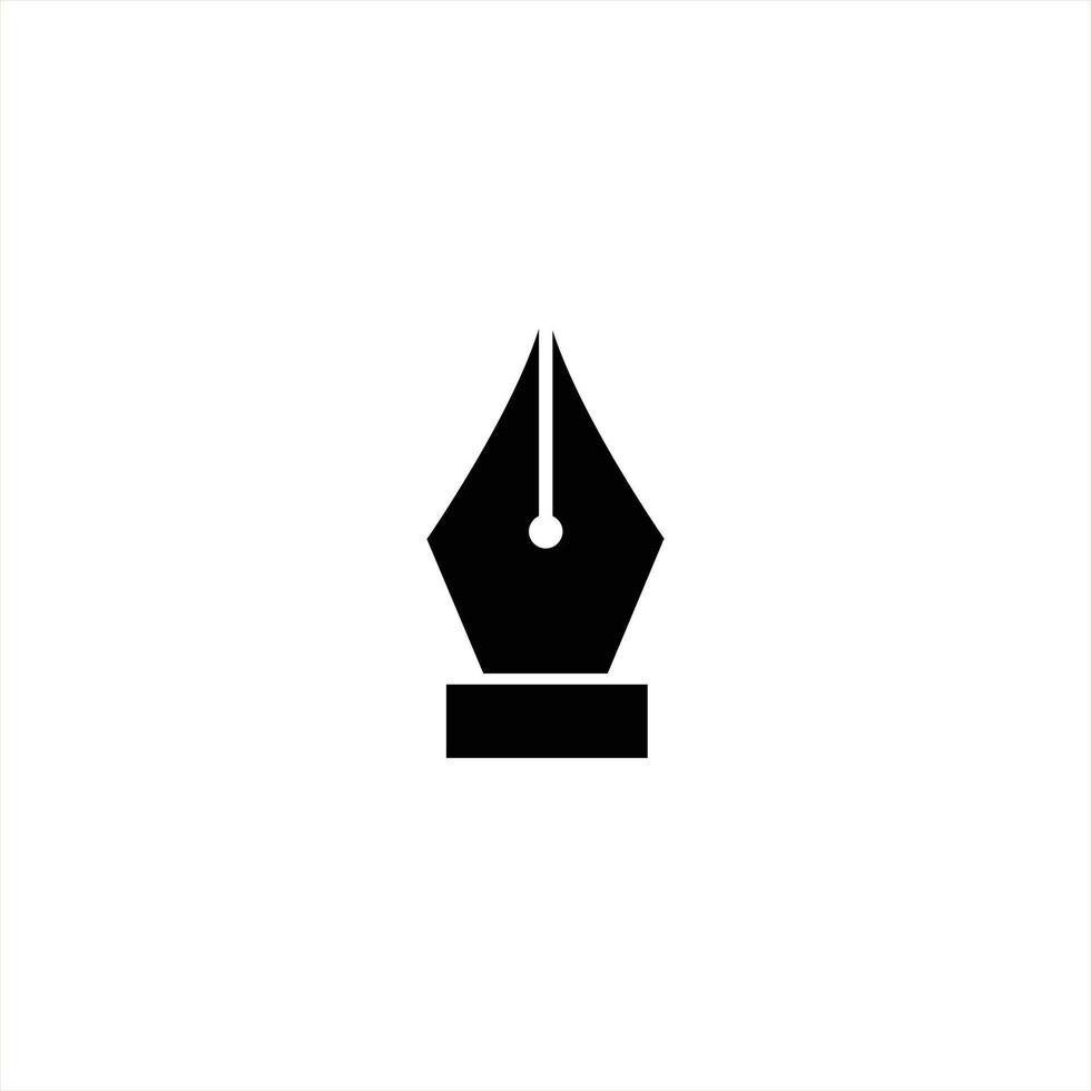 logo du stylo, vecteur de rédacteur noir blanc isolé