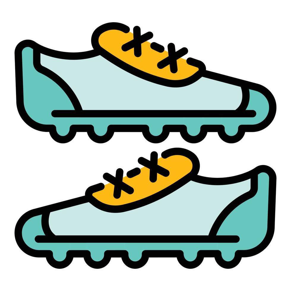 vecteur de contour de couleur d'icône de chaussures de football