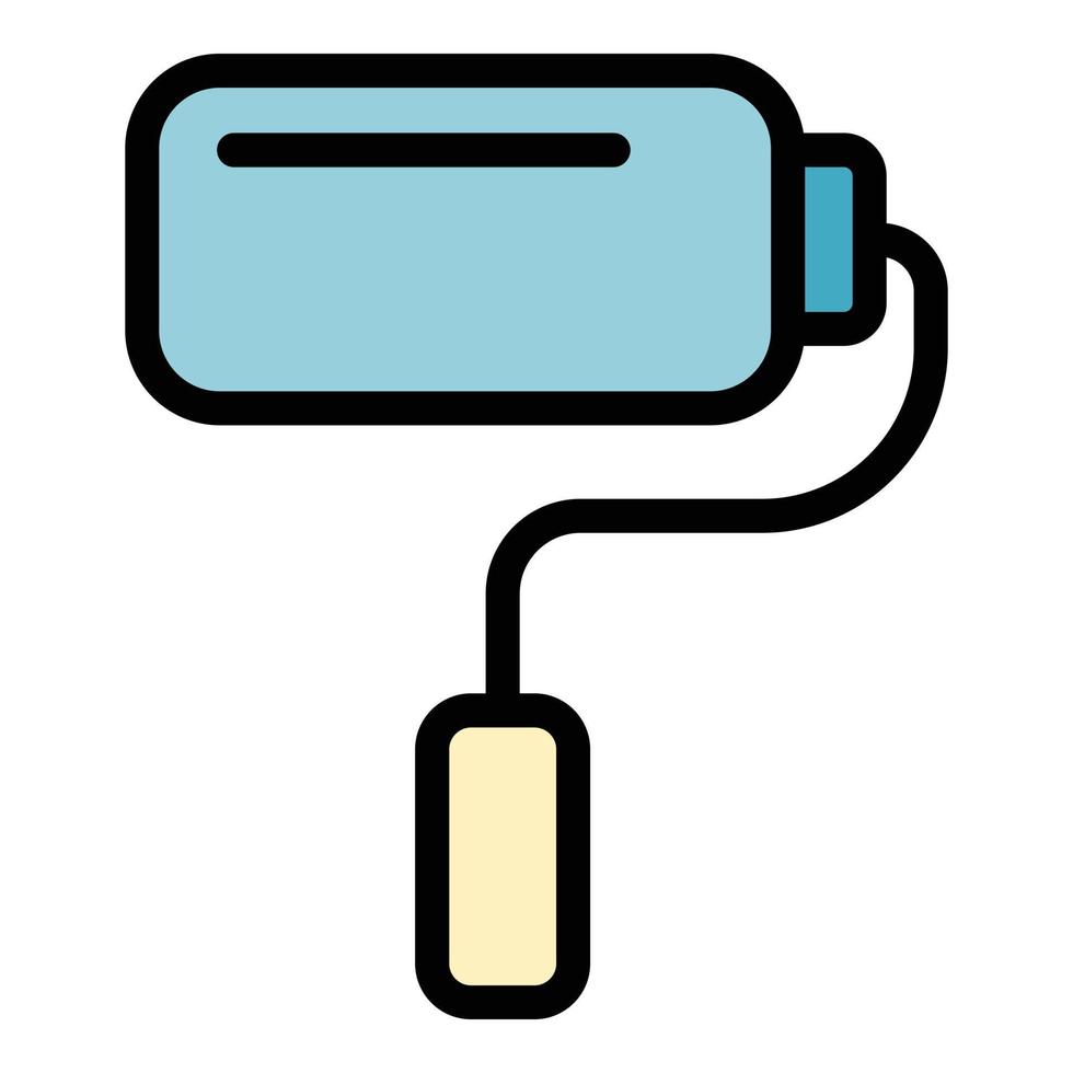 vecteur de contour de couleur d'icône de rouleau
