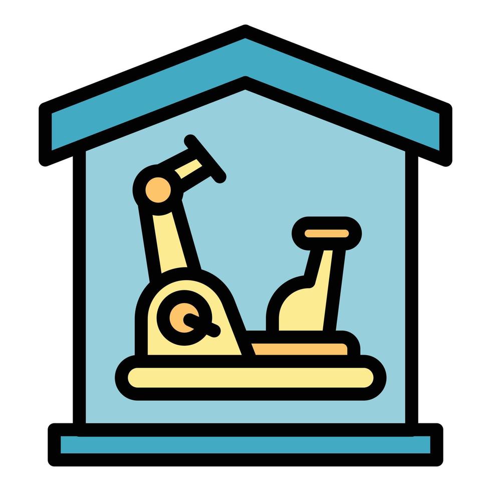 vecteur de contour de couleur d'icône de vélo de sport à domicile