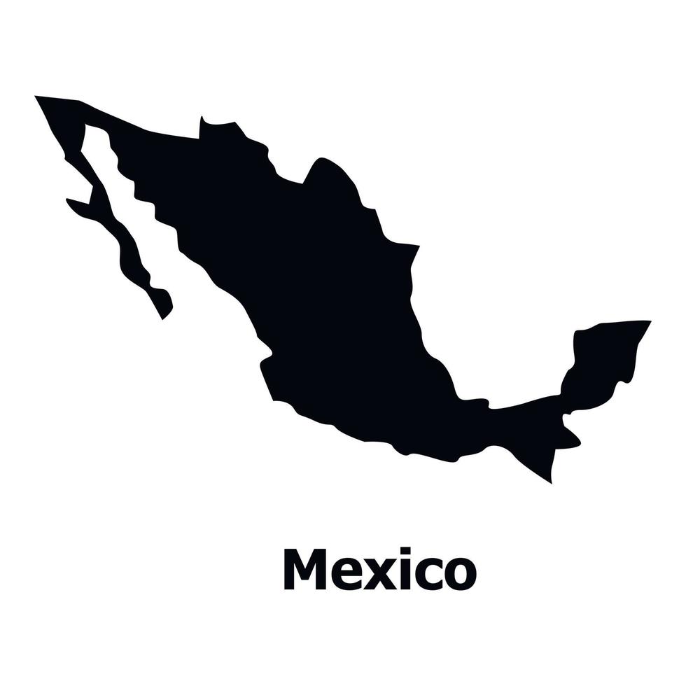 icône de carte mexique, style simple vecteur
